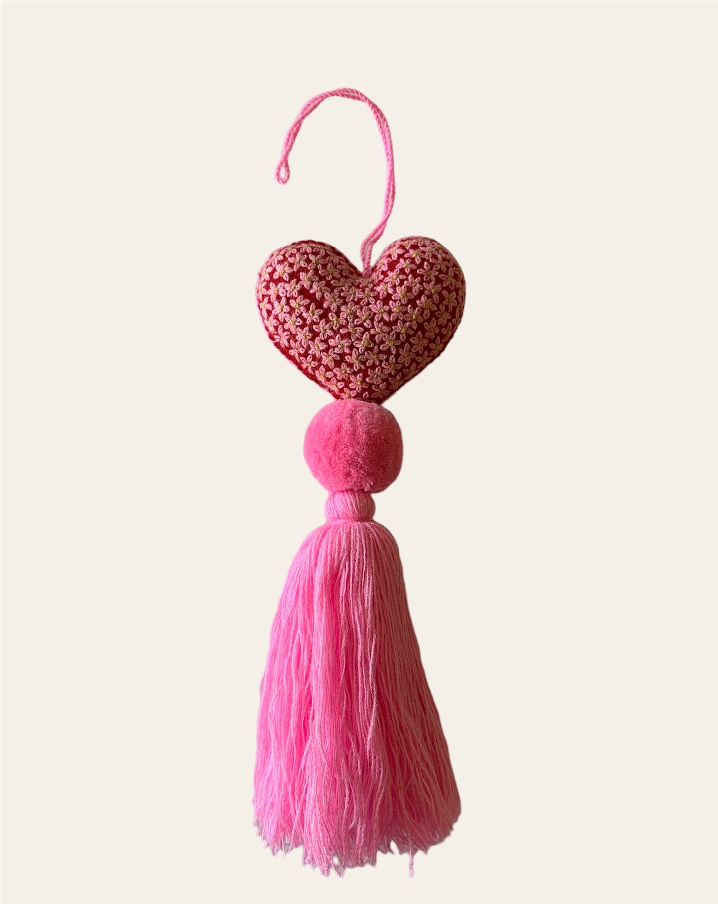 Heart Pompom tassel