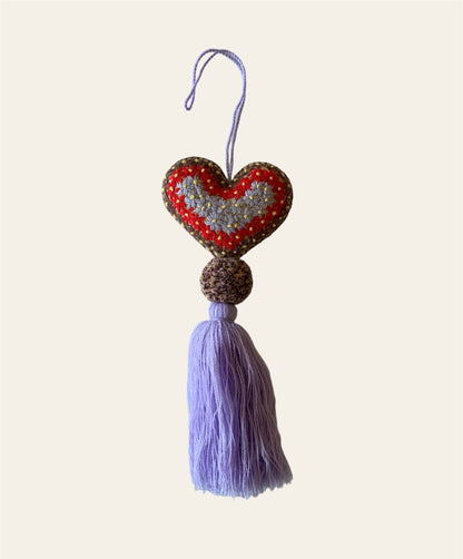 Heart Pompom tassel